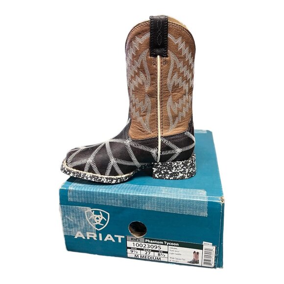 ARIAT KIDS BOOT IN PHANTON TYCOON Black And Brown And White Size 9.5 - Picture 4 of 6